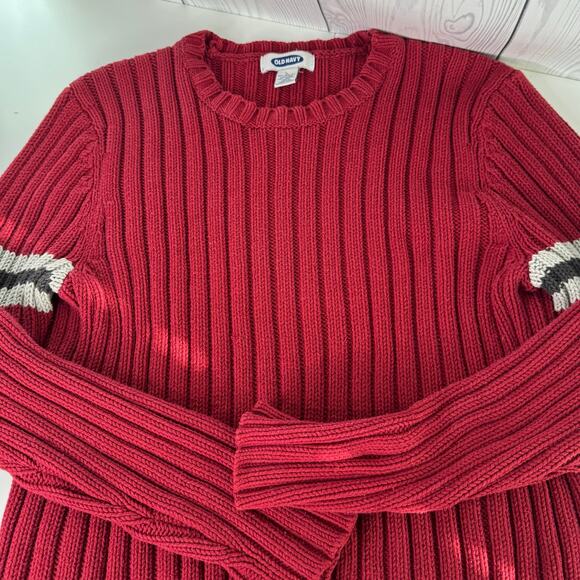 Old Navy Sweaters - Vintage Y2K Old Navy Sweater Men Large Red Stripe Heavy Knit Skate Grunge 2001
